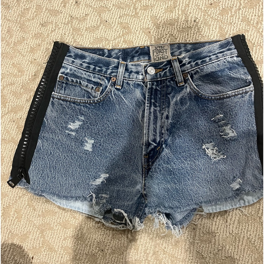 LF Furst of a Kind Denim Zipper Shorts